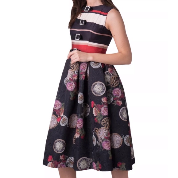 NORA BARTH Satin Pouf Jacquard Embellished Dress - Picture 2 of 7